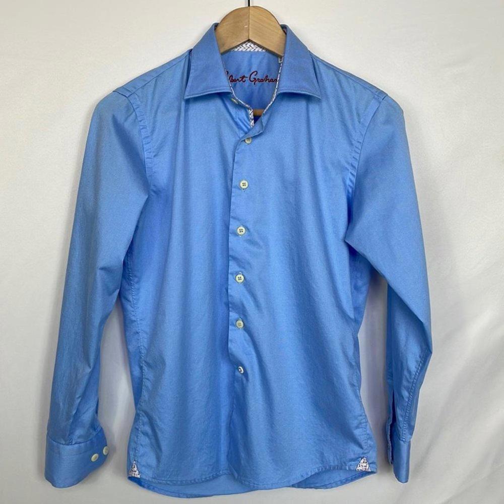 Robert Graham Kids Long Sleeve‎ Button Down Shirt Blue Size M